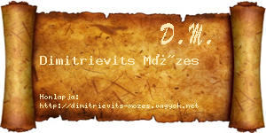Dimitrievits Mózes névjegykártya