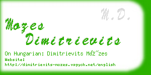 mozes dimitrievits business card